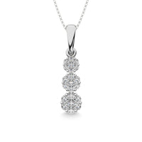 Thumbnail for 14K White Gold 1/4 Ct.Tw. Diamond Flower Pendant
