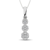 Thumbnail for 14K White Gold 1/4 Ct.Tw. Diamond Flower Pendant