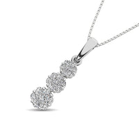Thumbnail for 14K White Gold 1/2 Ct.Tw. Diamond Flower Pendant