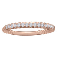 Thumbnail for LADIES STACKABLE  BAND 1/4 CT ROUND DIAMOND 14K ROSE GOLD