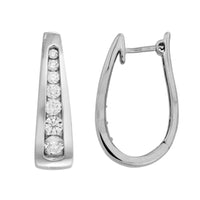 Thumbnail for LADIES HOOPS 1/4 CT ROUND DIAMOND 10K WHITE GOLD