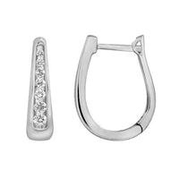 Thumbnail for LADIES HOOPS 1 CT ROUND DIAMOND 10K WHITE GOLD