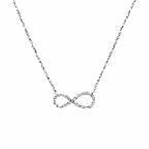 LADIES PENDANT WITH CHAIN 1/6 CT ROUND DIAMOND 10K WHITE GOLD