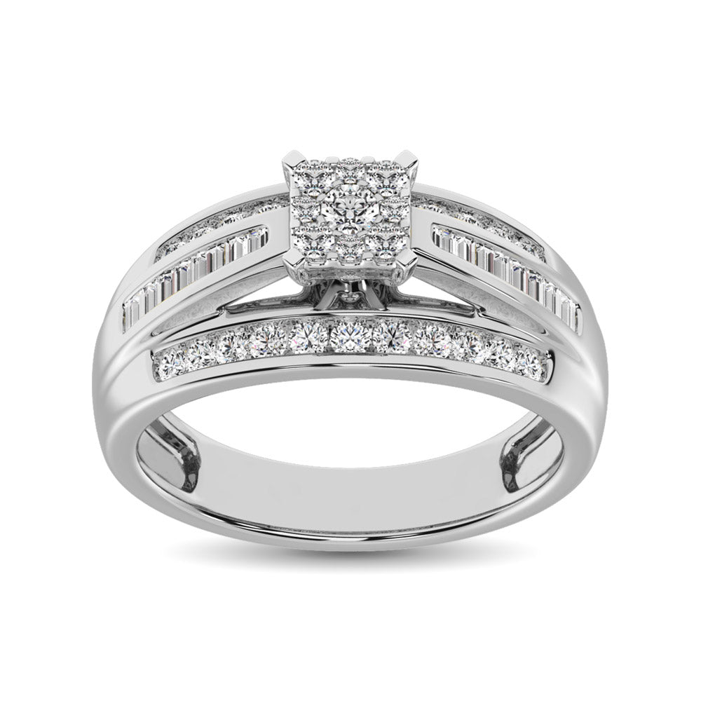 10K White Gold 1 5/8 Ct.Tw. Diamond Engagement Invisible Ring