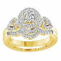 Thumbnail for LADIES BRIDAL RING SET 3/4 CT ROUND DIAMOND 14K YELLOW GOLD