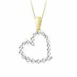 LADIES PENDANT 1/4 CT ROUND DIAMOND 10K YELLOW GOLD (CHAIN NOT INCLUDED)