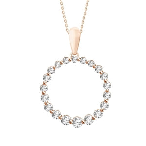 LADIES PENDANT 1/4 CT ROUND DIAMOND 10K ROSE GOLD (CHAIN NOT INCLUDED)