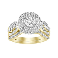 Thumbnail for LADIES BRIDAL RING SET 1 CT ROUND DIAMOND 14K YELLOW GOLD