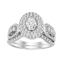 Thumbnail for LADIES BRIDAL RING SET 1 CT ROUND/OVAL DIAMOND 14K WHITE GOLD