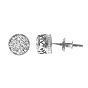 MEN'S EARRINGS 1/4 CT ROUND DIAMOND 10K YELLOW GOLD