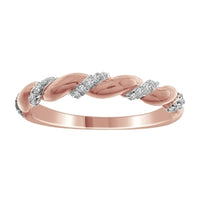 Thumbnail for LADIES STACKABLE BAND 1/10 CT ROUND DIAMOND 10K ROSE GOLD