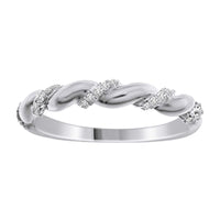 Thumbnail for LADIES STACKABLE BAND 1/10 CT ROUND DIAMOND 10K WHITE GOLD