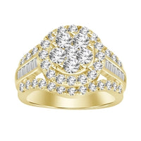 Thumbnail for LADIES RING 2 CT ROUND/BAGUETTE DIAMOND 10K YELLOW GOLD