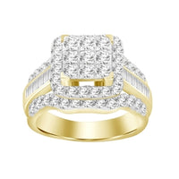 Thumbnail for LADIES RING 2 CT ROUND/BAGUETTE DIAMOND 10K YELLOW GOLD