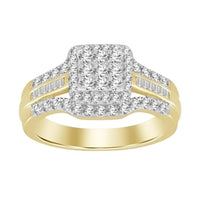 Thumbnail for LADIES RING 1 CT ROUND/BAGUETTE DIAMOND 10K YELLOW GOLD