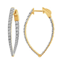 Thumbnail for LADIES HOOPS 2CT ROUND DIAMOND 10K YELLOW GOLD