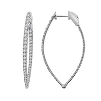 Thumbnail for LADIES HOOPS 3CT ROUND DIAMOND 10K WHITE GOLD