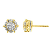 Thumbnail for MEN'S EARRINGS 1/6 CT ROUND DIAMOND 10K YELLOW GOLD
