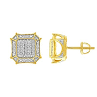 Thumbnail for MEN'S EARRINGS 1/3 CT ROUND DIAMOND 10K YELLOW GOLD