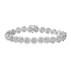 LADIES BRACELET 1 CT ROUND DIAMOND 10KT WHITE GOLD