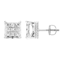Thumbnail for MEN'S EARRINGS 1/4 CT ROUND DIAMOND 10K WHITE GOLD