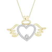 Thumbnail for LADIES PENDANT 1/10 CT ROUND DIAMOND 10K YELLOW GOLD (CHAIN  INCLUDED)