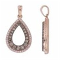 Thumbnail for LADIES PENDANT 1/4 CT WHITE/CHOCOLATE ROUND 10K ROSE GOLD (CHAIN NOT INCLUDED)