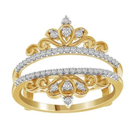 Thumbnail for LADIES WRAP RING 1/4 CT ROUND DIAMOND 14K YELLOW GOLD