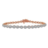Thumbnail for LADIES BRACELET 1 CT ROUND/BAGUETTE DIAMOND 10K ROSE GOLD