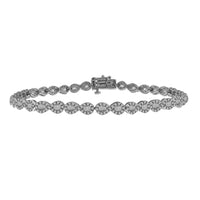 Thumbnail for LADIES BRACELET 1 CT ROUND/BAGUETTE DIAMOND 10K WHITE GOLD
