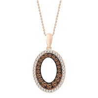 Thumbnail for LADIES PENDANT 1/4 CT WHITE/CHOCOLATE ROUND 10K ROSE GOLD (CHAIN NOT INCLUDED)