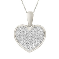 Thumbnail for LADIES HEART PENDANT 1/6 CT ROUND DIAMOND 10K WHITE GOLD (CHAIN NOT INCLUDED)