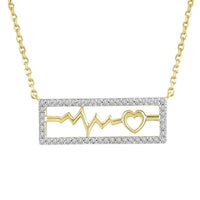 Thumbnail for LADIES NECKLACE 1/6 CT ROUND DIAMOND 10K YELLOW GOLD