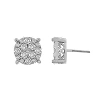 Thumbnail for MEN'S EARRING 3/4 CT ROUND DIAMOND 10K WHITE GOLD