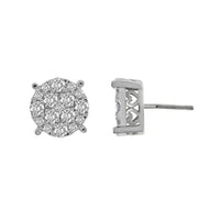 Thumbnail for MENS EARRING 2 CT ROUND DIAMOND 10K WHITE GOLD