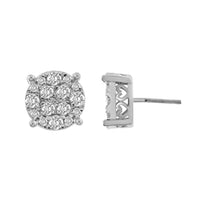 Thumbnail for MENS EARRING 1 CT ROUND DIAMOND 10K WHITE GOLD