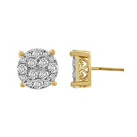Thumbnail for MENS EARRING 1 CT ROUND DIAMOND 10K WHITE GOLD