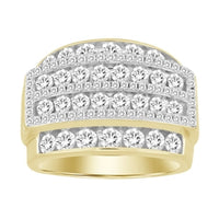 Thumbnail for MEN'S RING 3 CT ROUND DIAMOND 10K YELLOW GOLD