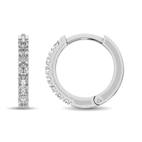 Thumbnail for 10K White Gold 1/2 Ct.Wt. Diamond Hoop Earrings