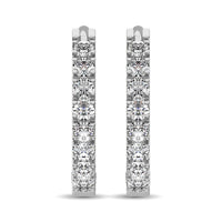 Thumbnail for 10K White Gold 1/2 Ct.Wt. Diamond Hoop Earrings