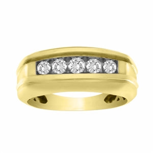 MEN'S RING 1/2CT ROUND DIAMOND 10K YELLOW GOLD