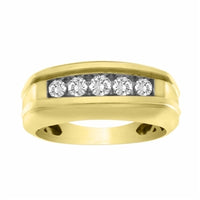 Thumbnail for MEN'S RING 1/2CT ROUND DIAMOND 10K YELLOW GOLD