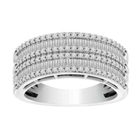 Thumbnail for LADIES RING 1 CT ROUND/BAGUETTE DIAMOND 10K WHITE GOLD