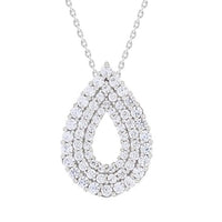 Thumbnail for LADIES PENDANT WITH CHAIN 1 CT ROUND DIAMOND 14K WHITE GOLD (CHAIN INCLUDED)