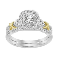 Thumbnail for LADIES BRIDAL RING SET 1/2 CT ROUND DIAMOND 14K TT WHITE & YELLOW GOLD