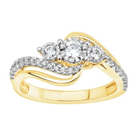 Thumbnail for LADIES ENGAGEMENT RING 1/2 CT ROUND DIAMOND 10K YELLOW GOLD