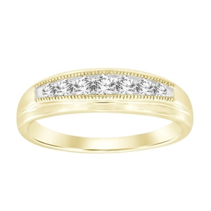 MEN'S BAND 1/4 CT ROUND DIAMOND 10K YELLOW  GOLD