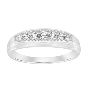 MEN'S BAND 1/4 CT ROUND DIAMOND 10K WHITE  GOLD
