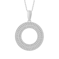 Thumbnail for LADIES PENDANT 1/2 CT ROUND/BAGUETTE DIAMOND 10K WHITE GOLD (CHAIN NOT INCLUDED)
