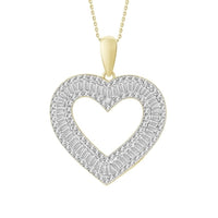 Thumbnail for LADIES PENDANT 1/2 CT ROUND/BAGUETTE DIAMOND 10K YELLOW GOLD (CHAIN NOT INCLUDED)